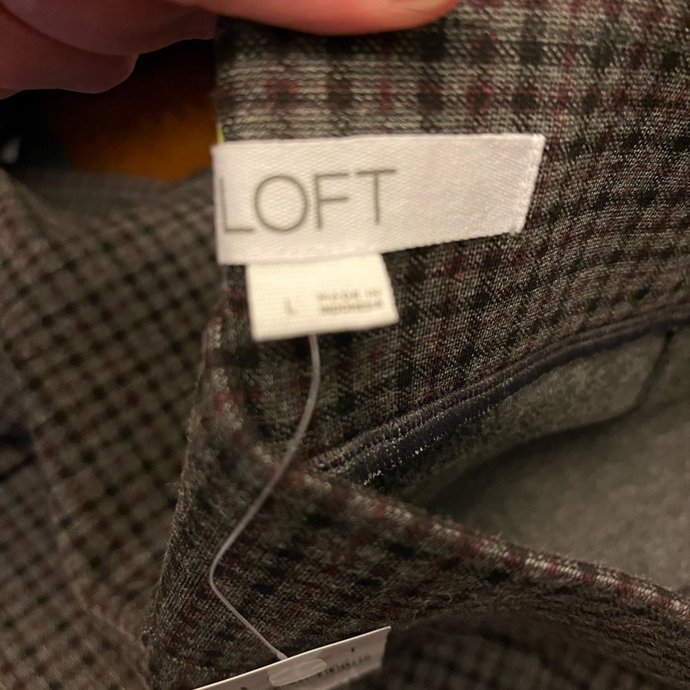 NWT Loft Kick Crop Pants In Plaid - Picture 6 of 9